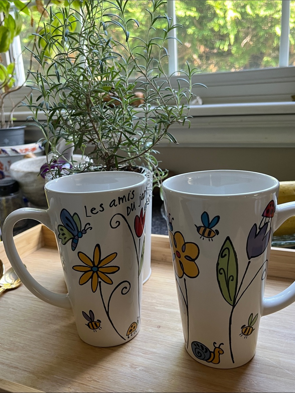 Vintage Late 90s Garden Friends Mugs — NWOT butterflies snails